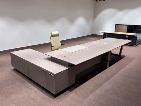 Extended Modern Minimalist Executive Desk