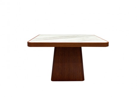 Simple Wood Square Stone Coffee Table
