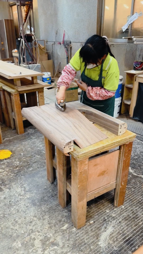 Handcrafted Veneer Wrapping Technology for Furniture